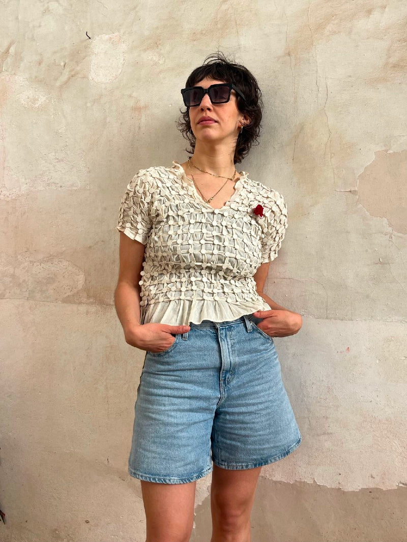 COTTON SLEEVE BLOUSE