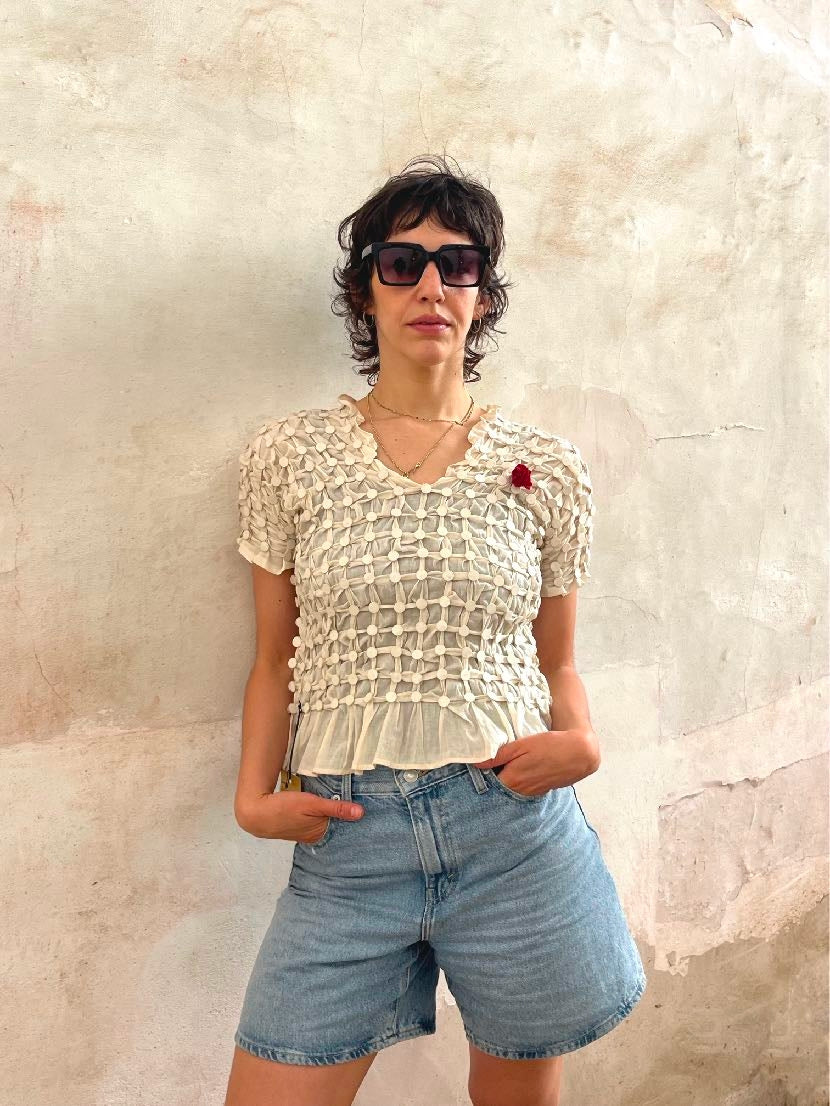 COTTON SLEEVE BLOUSE