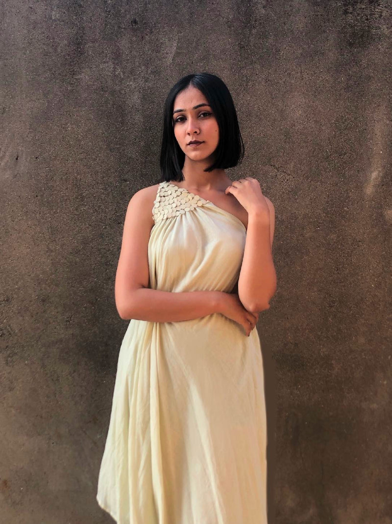 ONE SHOULDER DRESS-AJRAKH