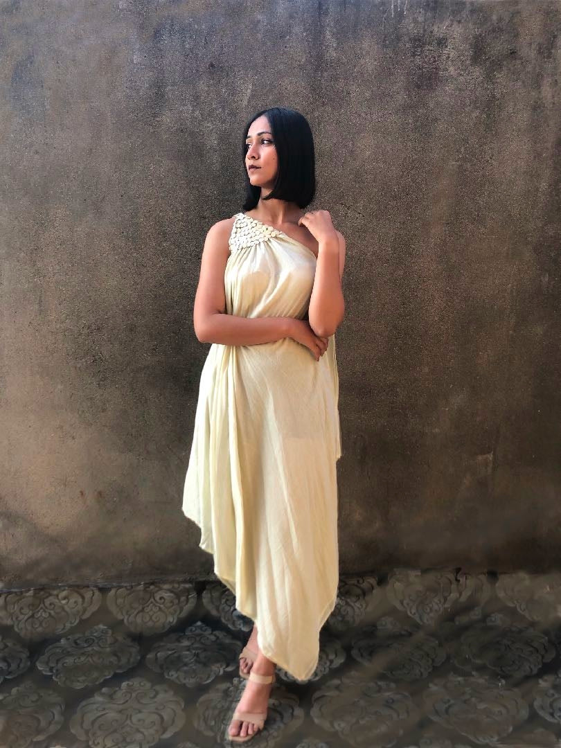 ONE SHOULDER DRESS-AJRAKH