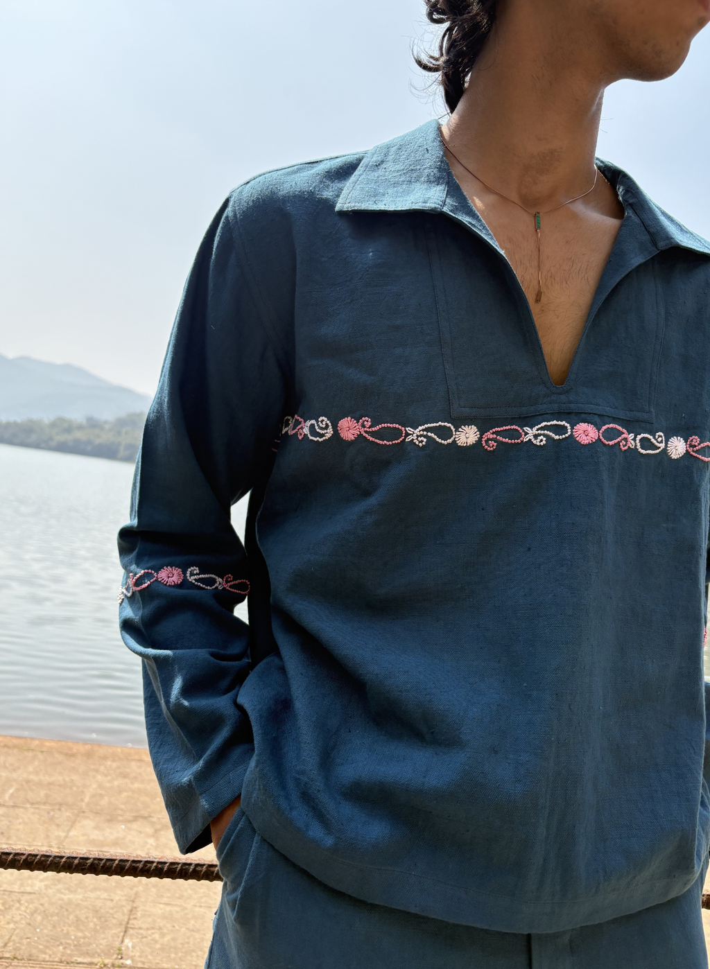 Indigo Crafted Oversize Shirt