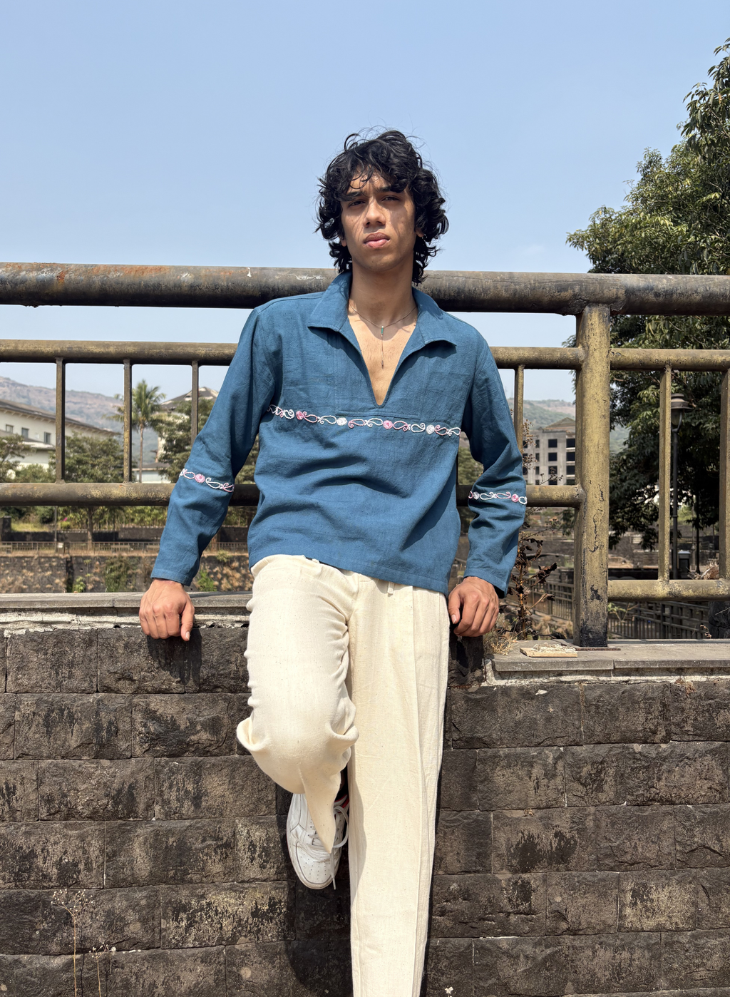 Indigo Crafted Oversize Shirt