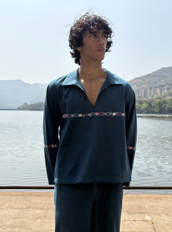 Indigo Crafted Oversize Shirt